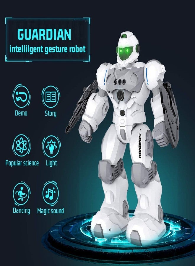 SONOMO Toys for 6-9 Year Old Boys, RC Robot Gifts for Kids Intelligent Programmable Robot (White) - Image 2